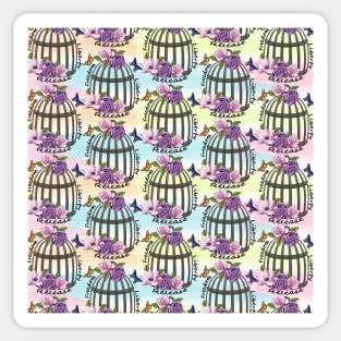 Floral Bird Cage Pattern Sticker